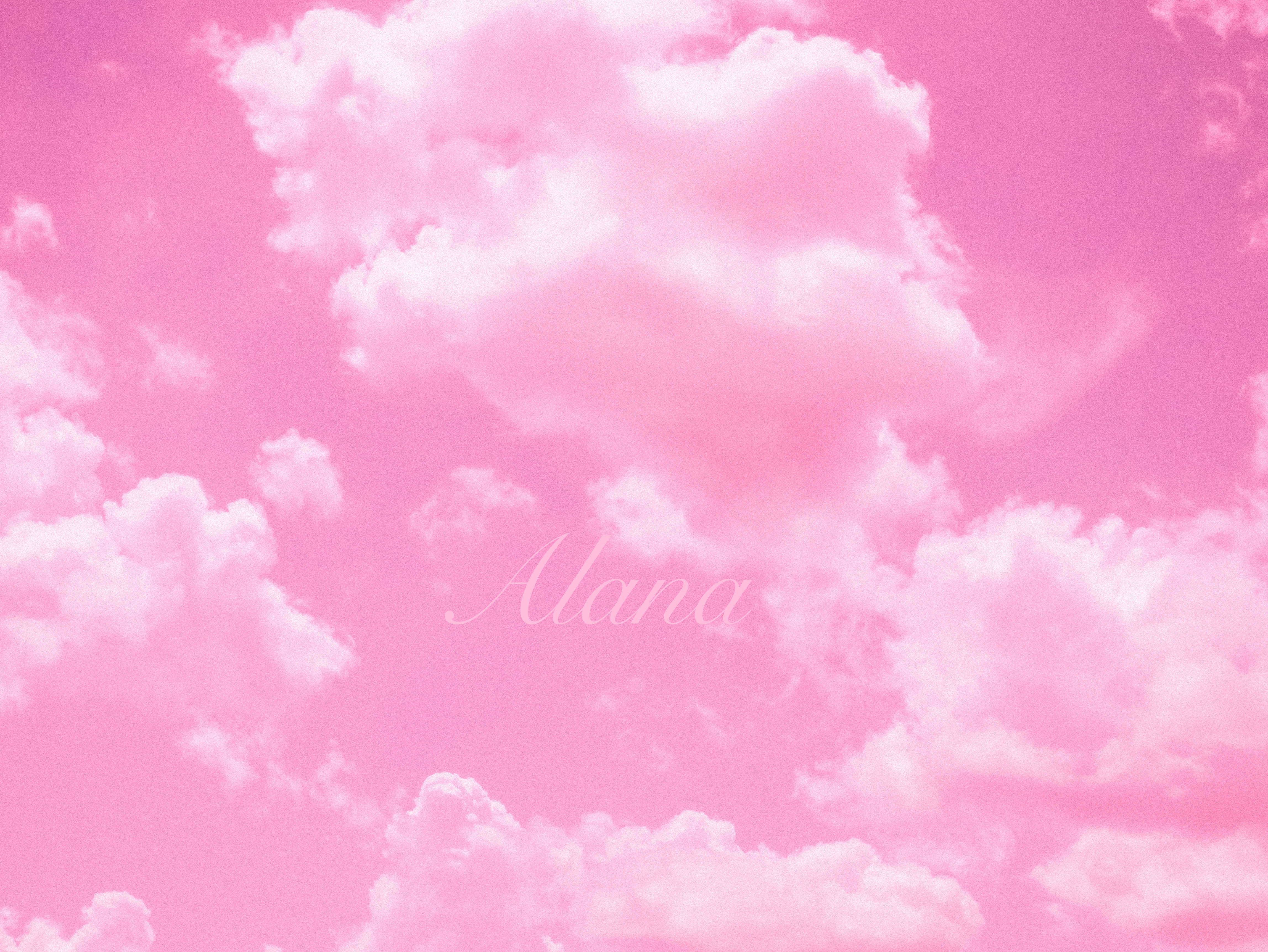 image of my name in pink clouds